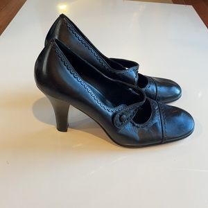 Black Leather Heels